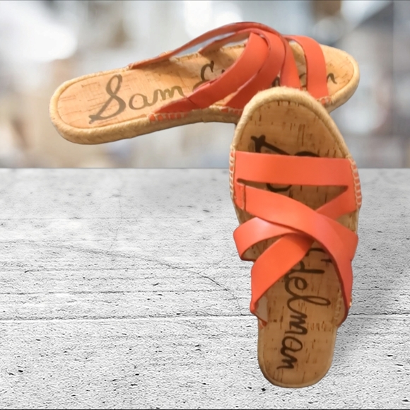 Sam Edelman leather strappy flip flop/sandals/ espadrilles slides size 7 - Picture 2 of 14